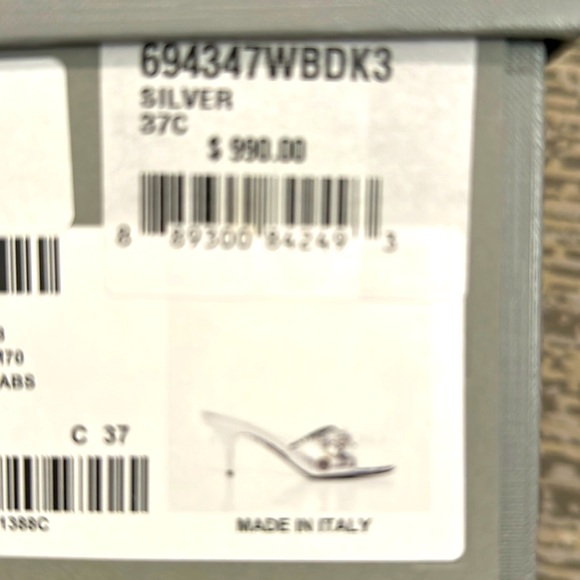 Balenciaga Cagole 70mm Heels Silver Metallic Leather, , box, dust bag - Picture 3 of 5